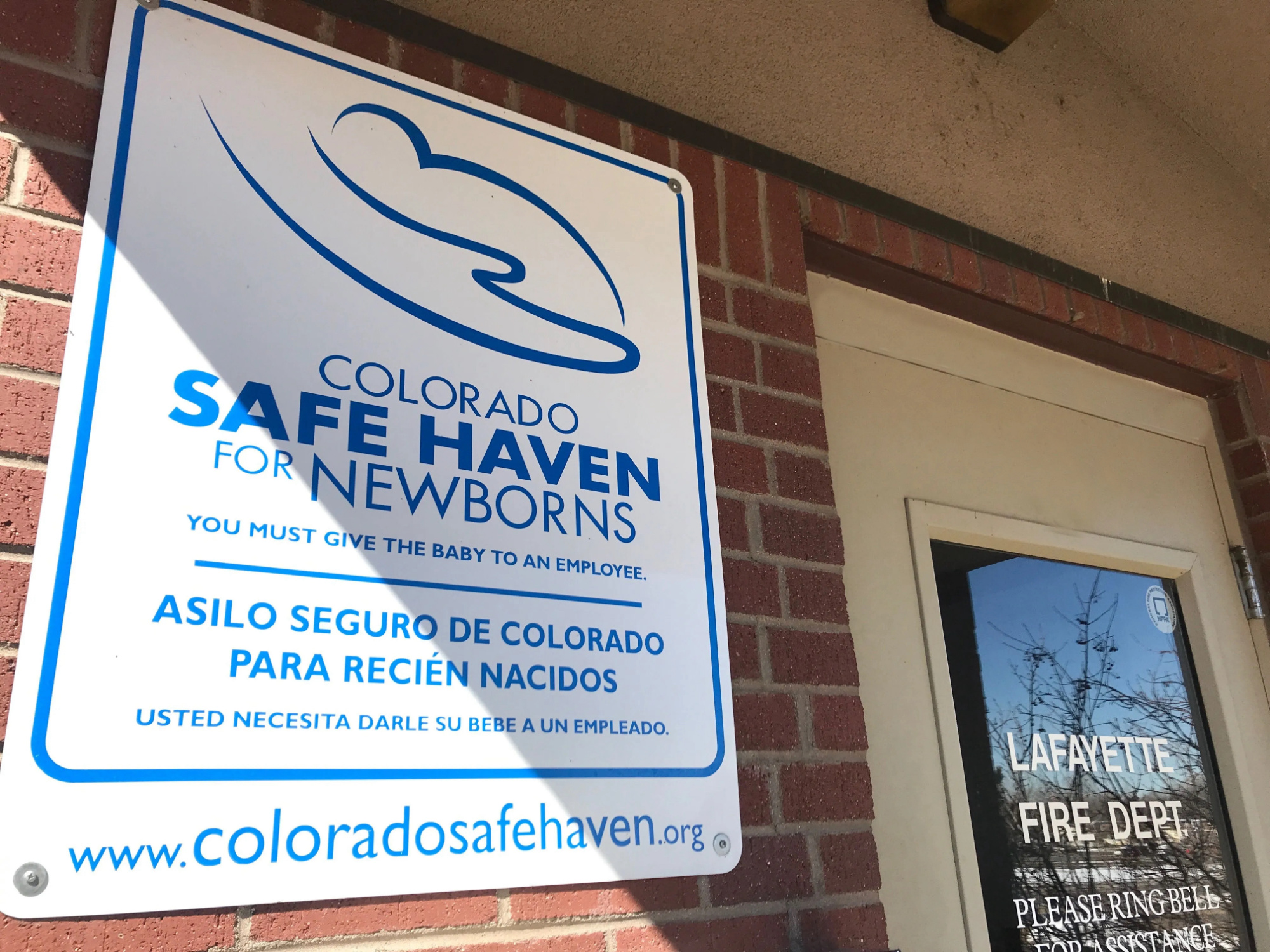 Safe Haven Sign outside Sterling Colorado Fire Station
